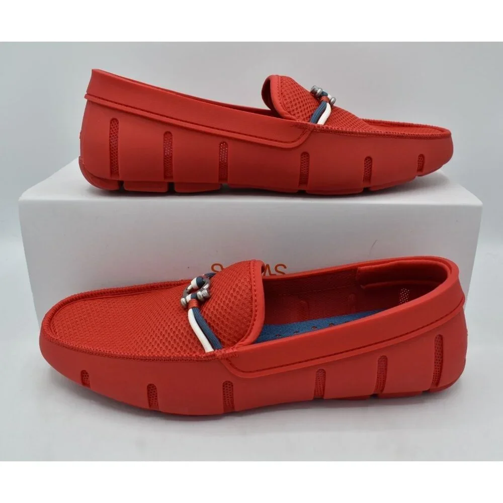 SWIMS Mens Size 9.5 Riva Red Slip On Loafers Shoes‎